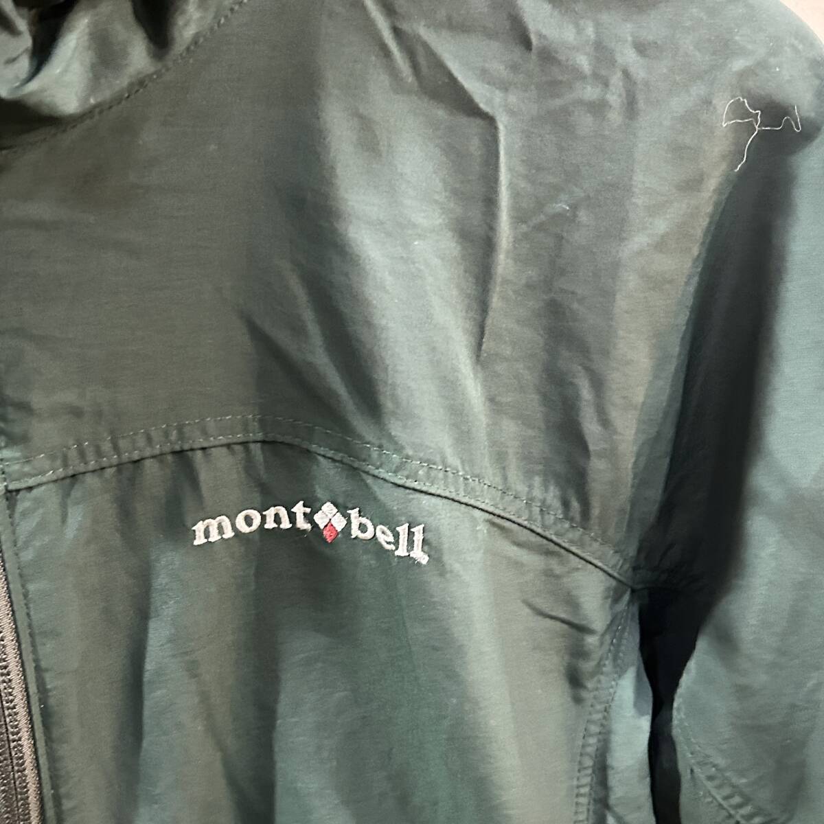 3103 mont bell / モンベル 1103246 O.D.パーカー ナイロンジャケット グリーン レディース Lサイズ フーディ ジップ USED _画像5