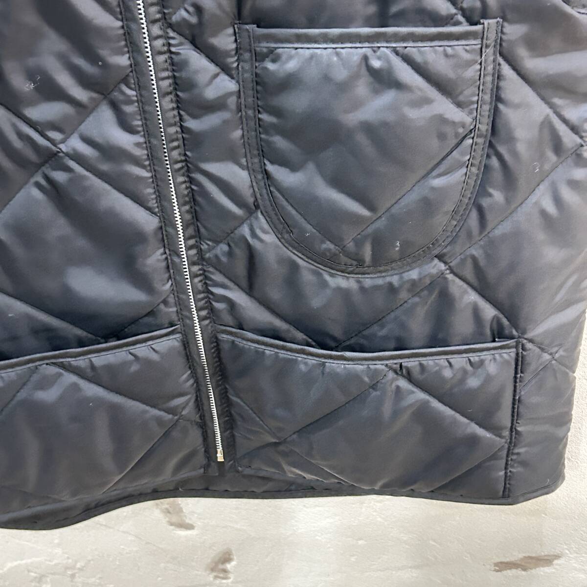 MADE IN USA SNAP'N'WEAR / スナップンウェア キルティングベスト ブラック メンズ L程度 ジップ USED_画像4