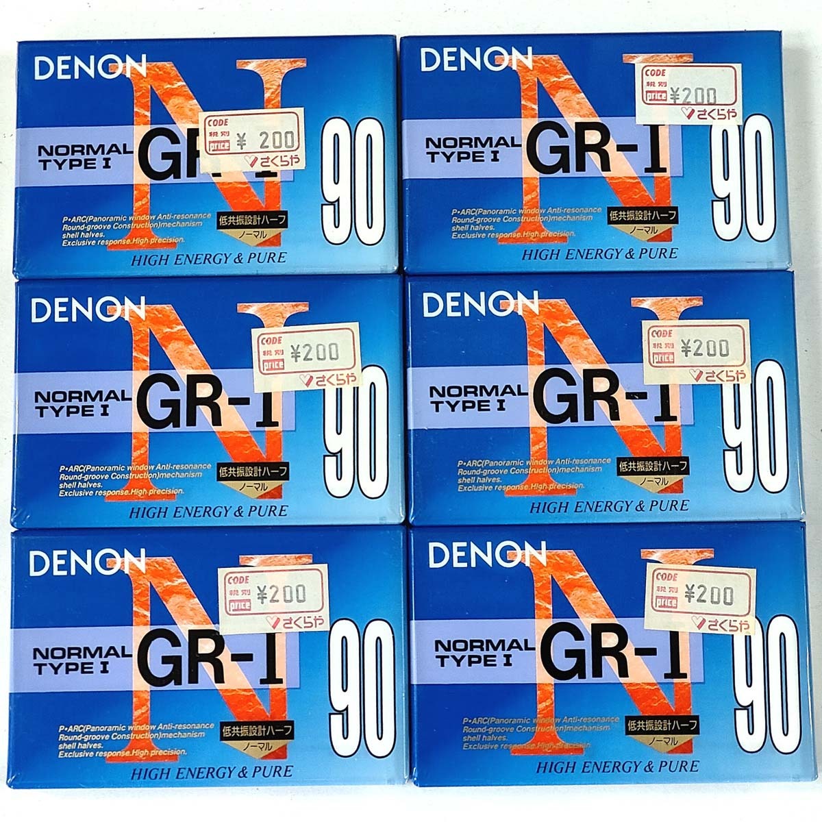  кассетная лента 90 минут ×6 шт комплект *DENON GR-I NORMAL TYPEI 4988001663225 номер товара GR-1 90U* не использовался нераспечатанный течение времени товар Junk гарантия работы нет 