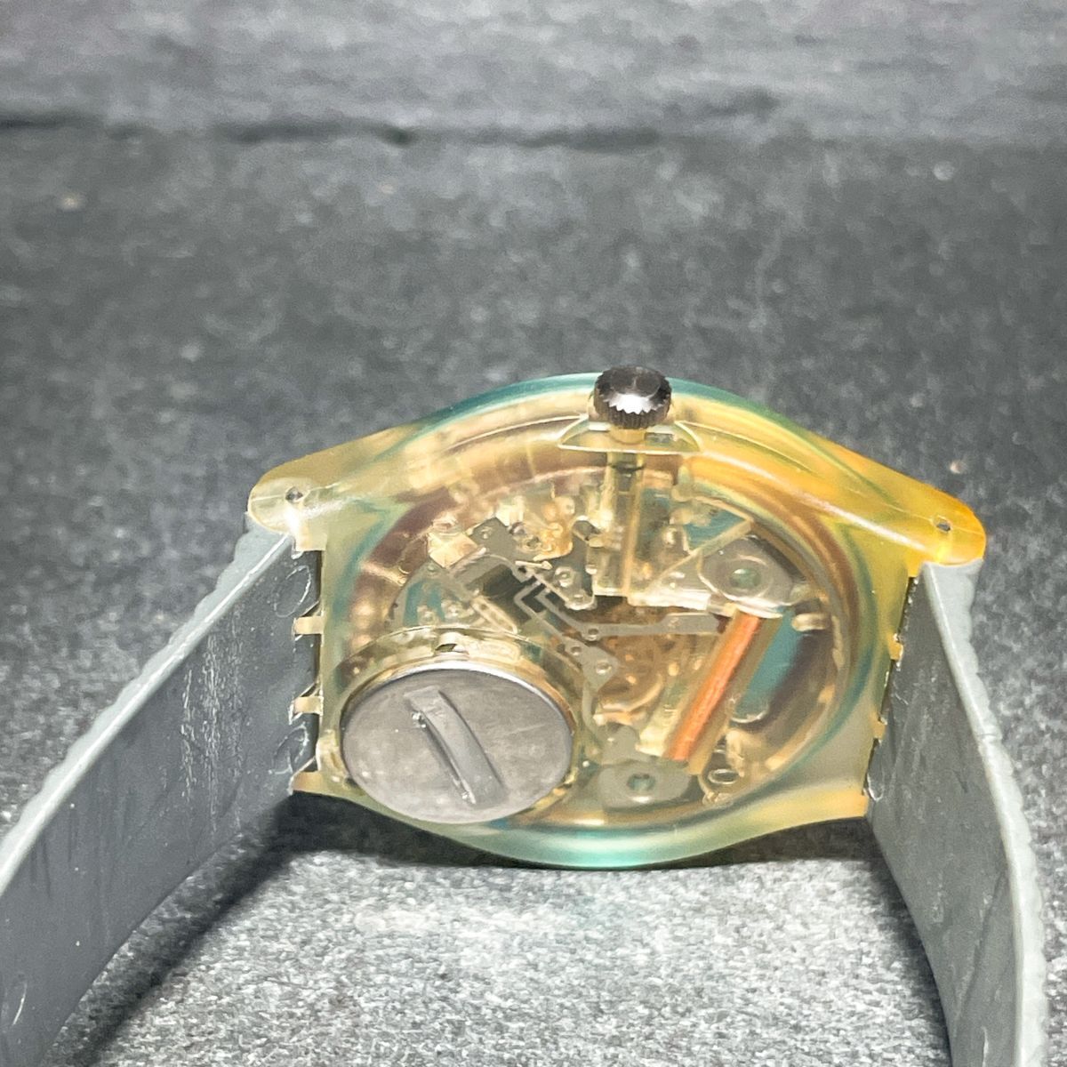 Swatch スウォッチ TURQUOISE BAY GK103 腕時計 アナログ クオーツ 3針 スケルトン ラバーバンド ラウンド 新品電池交換済み 動作確認済み_画像6