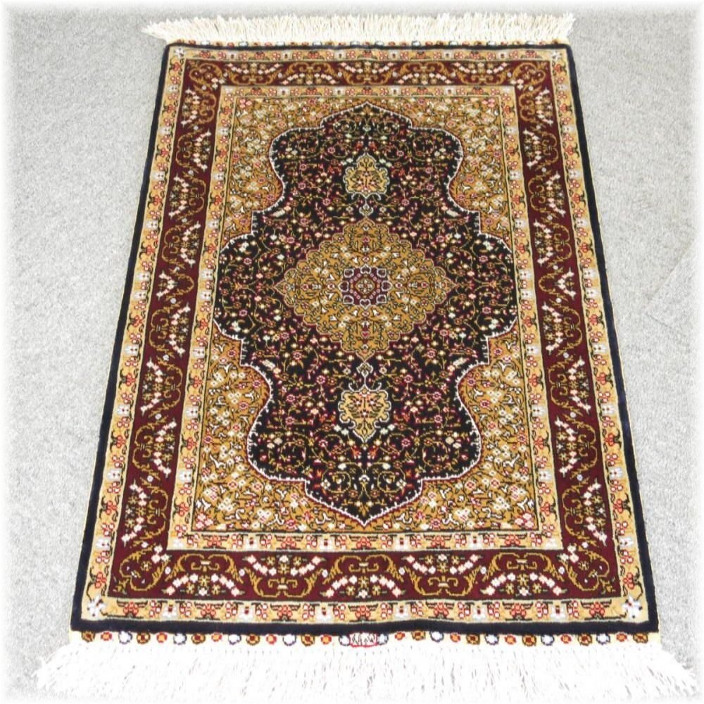ペルシャ絨毯 絨毯 安い シルク ラヴ 段通 玄関マット マット ラグ【送料無料！】新品 1点物 手工芸 天然シルク イーストペルシャ 段通絨毯_画像1