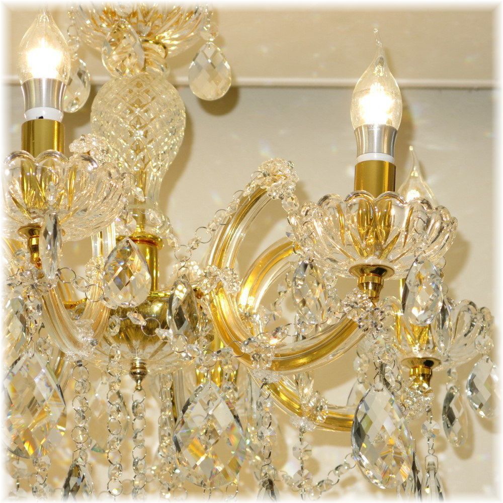 【送料無料！】★超激安即決！★新品 キャンドル6灯 LED クリスタル シャンデリア シーリング＆ペンダント ゴールドタイプ_画像5