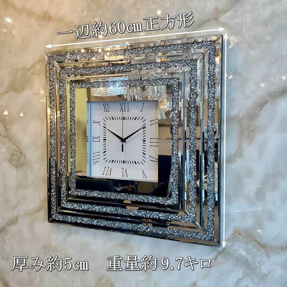 【送料無料！】豪華なデザイン ミラー装飾 壁掛け時計 時計 壁掛け 壁掛け時計 ウォッチ 壁時計 ウォールクロック 安い 北欧 アンティーク_画像3