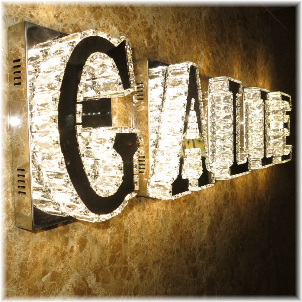 【LED付き!】新品 超豪華!LED内蔵 クリスタル アルファベット文字 A~Z・& ブラケットライト ブラケット照明 ウォールライト 壁照明 ♪_画像2