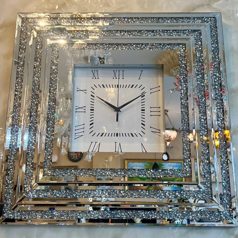 【送料無料！】豪華なデザイン ミラー装飾 壁掛け時計 時計 壁掛け 壁掛け時計 ウォッチ 壁時計 ウォールクロック 安い 北欧 アンティーク_画像2