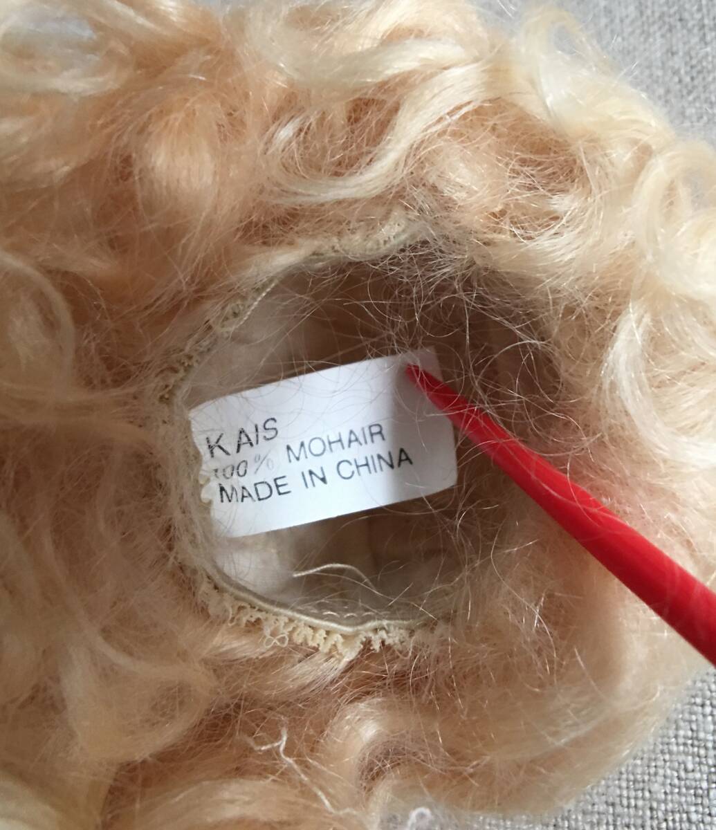 26W ビスクドール用 モヘアウィッグ KAIS LISA (#03256) サイズ 5”-6”インチ Golden-Blonde (ゴールデン ブロンド)_画像7