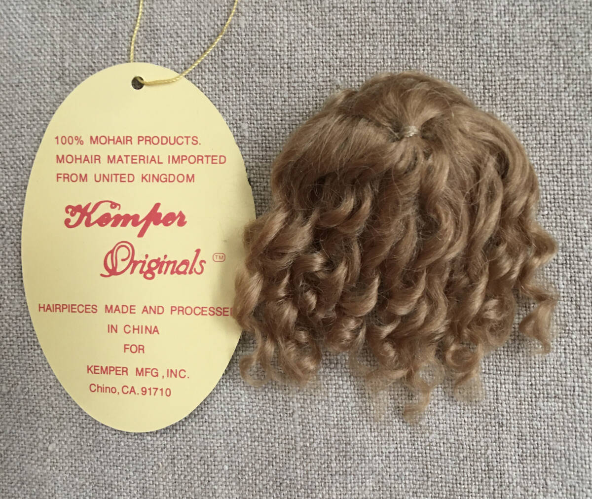 28W ビスクドール用 モヘアウィッグ KEPMER Nicole サイズ 2-3インチ DK BLONDE (ブロンド)_画像1