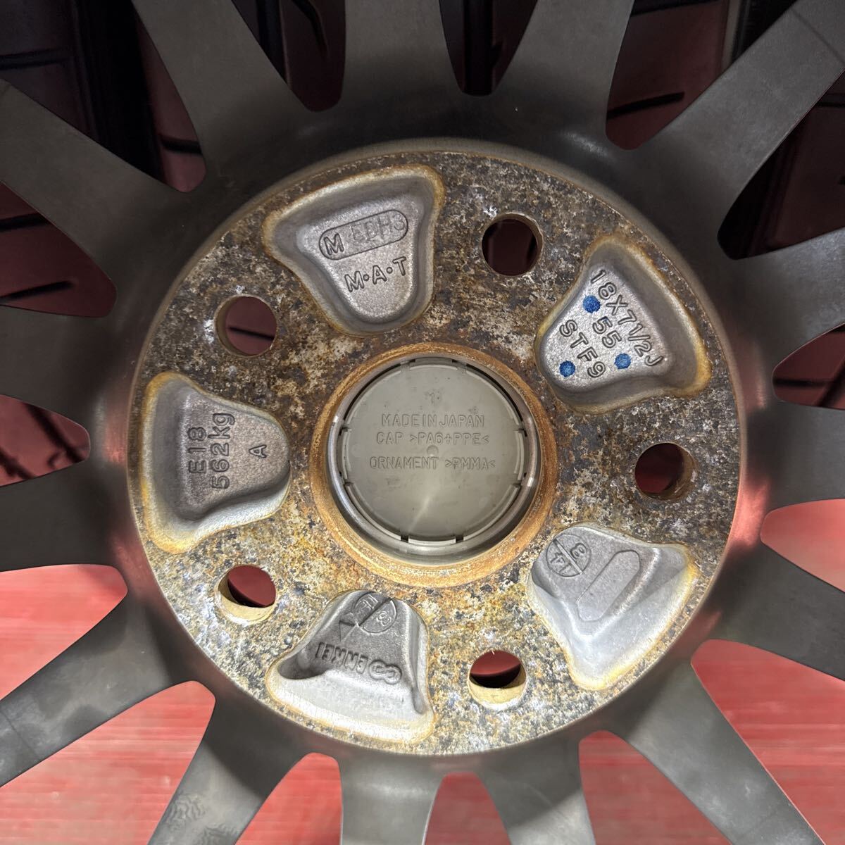 スバル STI 純正ホイール　18インチ　7.5J 114.4-5穴　+55 225/45R18（91W）DUNLOP DIREZZA DZ102 2022年製　バリ山　4本セット_画像10