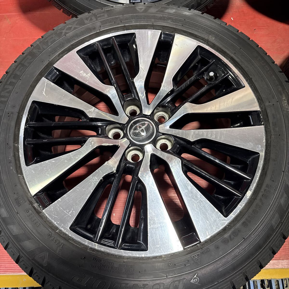 アルファード30 後純正ホイール 18x7.5J 114.3-5穴 +45 235/50R18(97Q) ダンロップ WM03 2022年国産 バリ山 4本セット_画像2