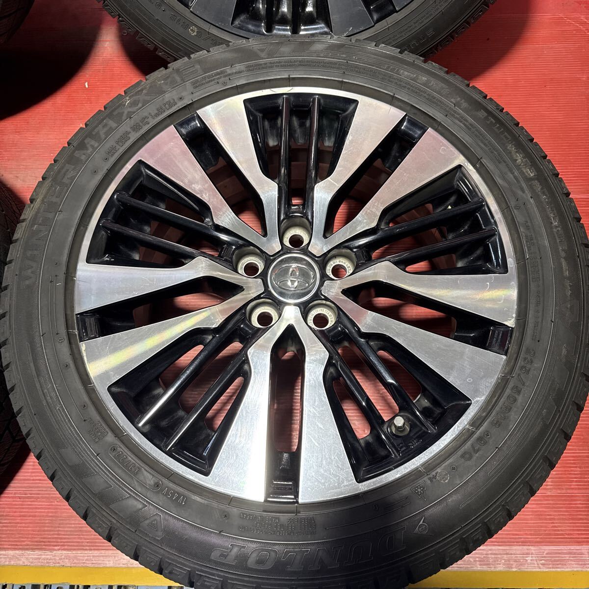 アルファード30 後純正ホイール 18x7.5J 114.3-5穴 +45 235/50R18(97Q) ダンロップ WM03 2022年国産 バリ山 4本セット_画像3