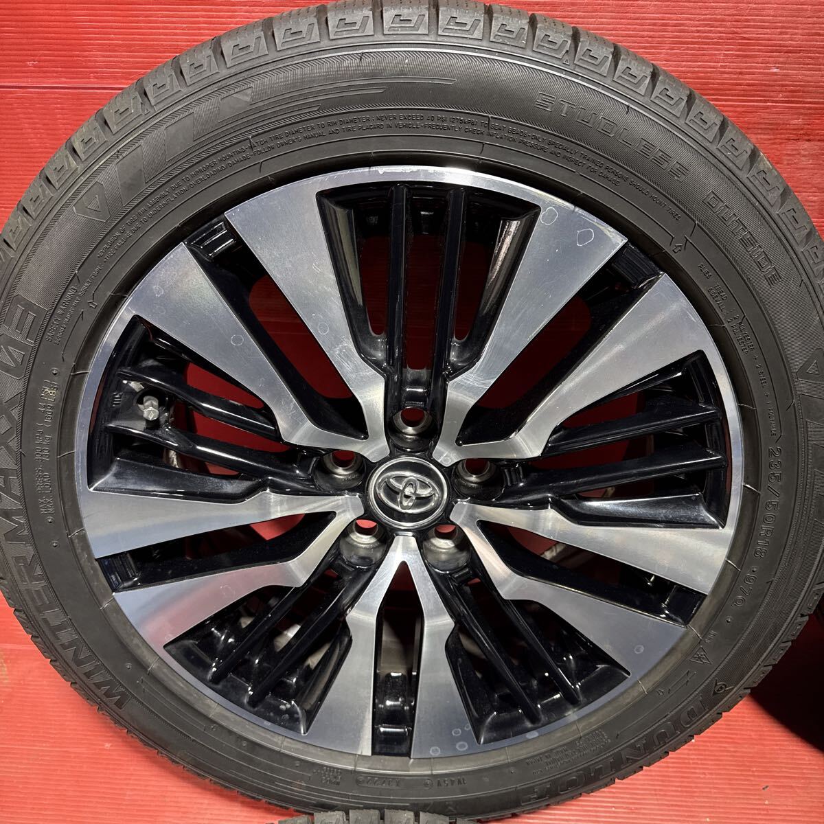 アルファード30 後純正ホイール 18x7.5J 114.3-5穴 +45 235/50R18(97Q) ダンロップ WM03 2022年国産 バリ山 4本セット_画像5