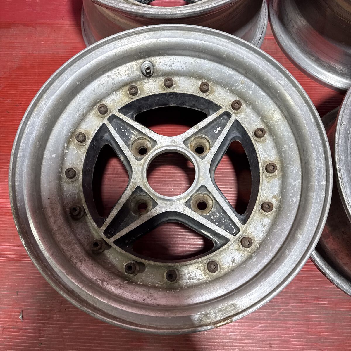 リバーサイド　RIVERSIDE R101 13インチ　6.5J 7J PCD：114.3-5穴　オフ：+7/+1（実測）4本セット 旧車 深リム 当時物_画像2