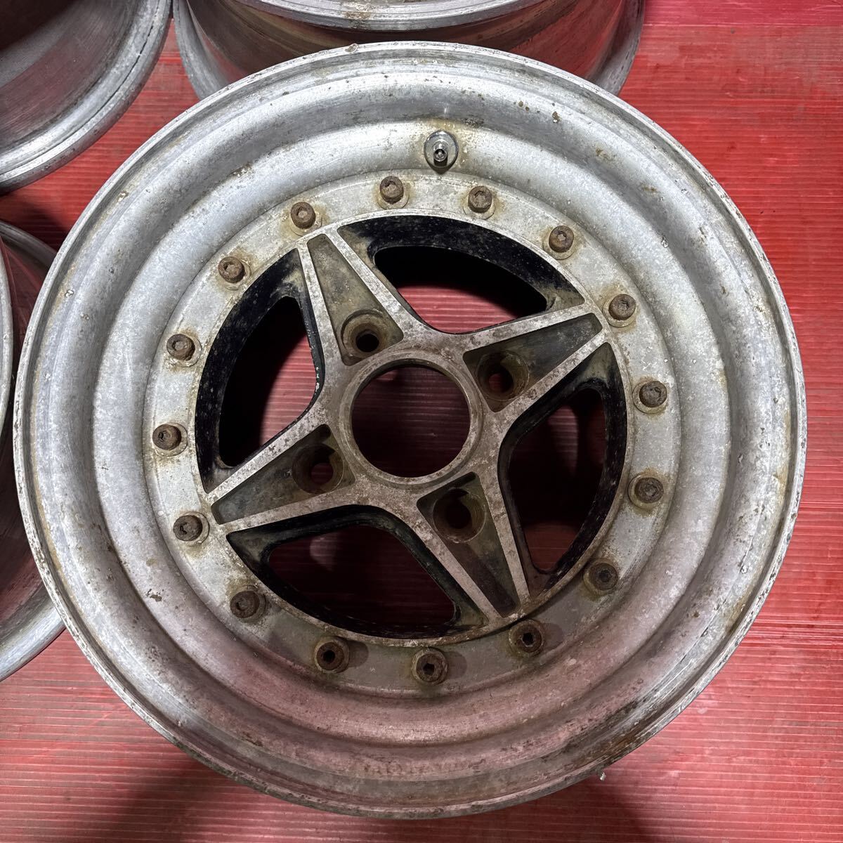 リバーサイド　RIVERSIDE R101 13インチ　6.5J 7J PCD：114.3-5穴　オフ：+7/+1（実測）4本セット 旧車 深リム 当時物_画像3