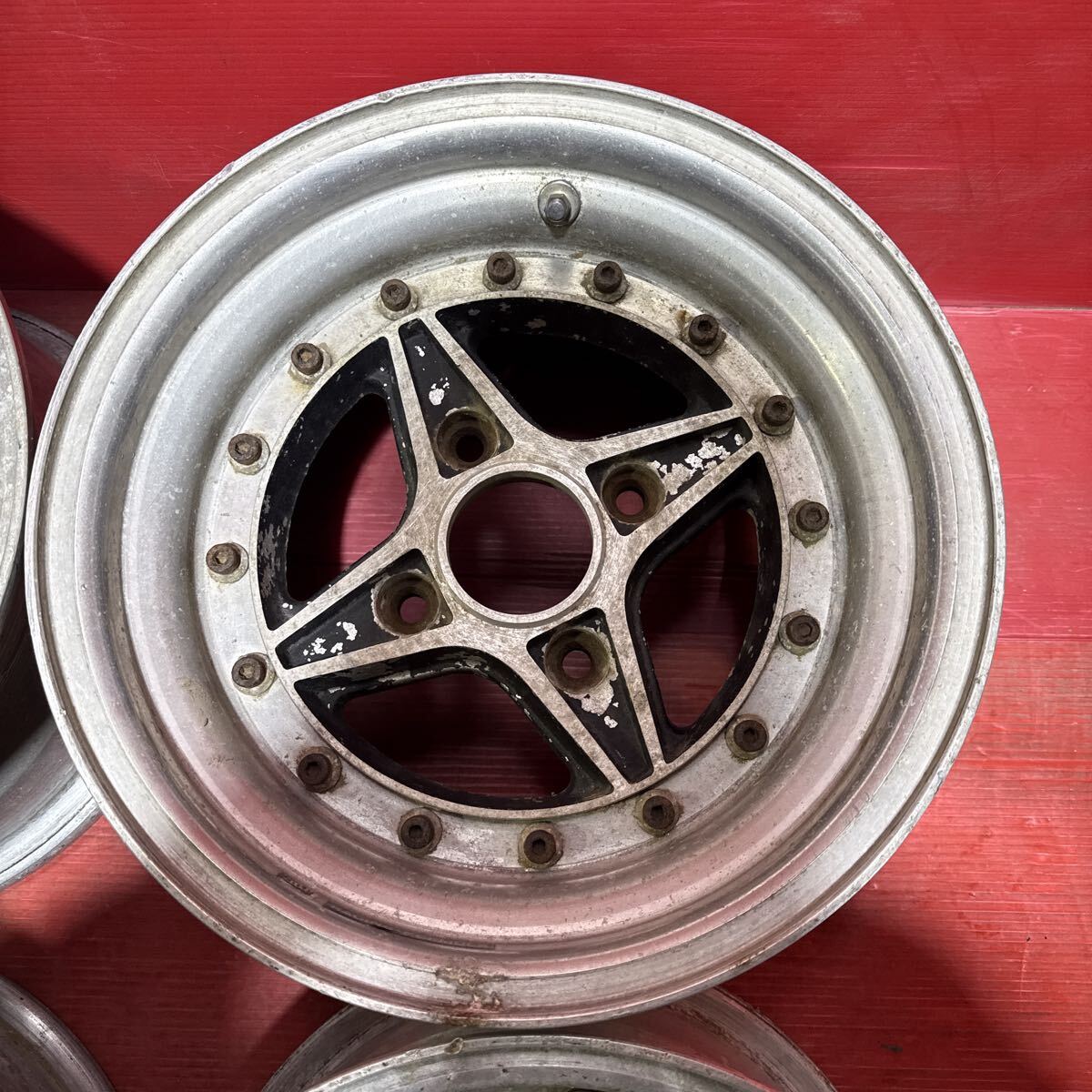 リバーサイド　RIVERSIDE R101 13インチ　6.5J 7J PCD：114.3-5穴　オフ：+7/+1（実測）4本セット 旧車 深リム 当時物_画像4