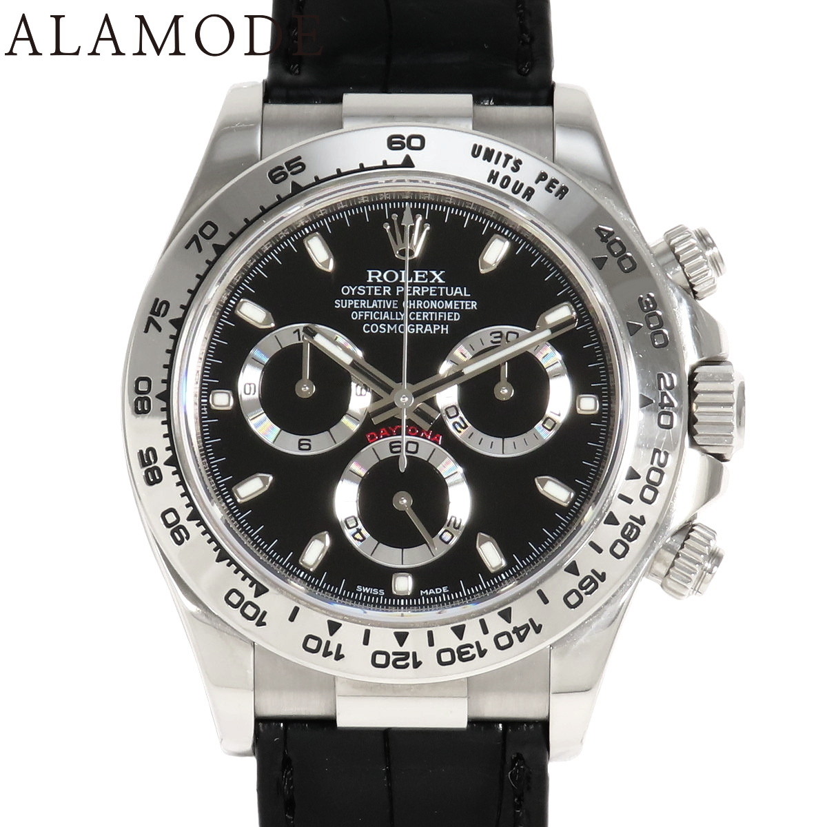 【保証書付】ロレックス 116519 デイトナ WG/革 ランダム番 自動巻き 腕時計 2016年3月購入 ブラック メンズ 40802144876【アラモード】_画像1