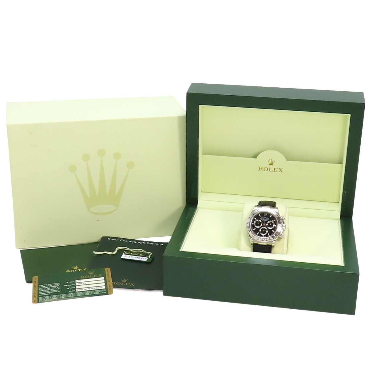 【保証書付】ロレックス 116519 デイトナ WG/革 ランダム番 自動巻き 腕時計 2016年3月購入 ブラック メンズ 40802144876【アラモード】_画像8