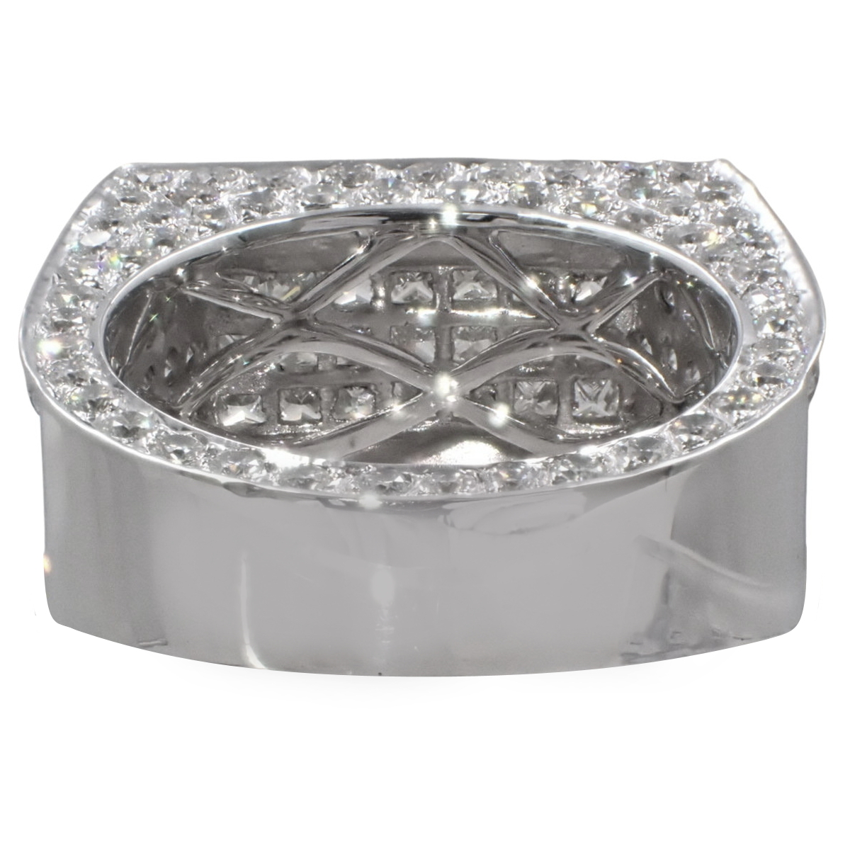 5.00 ダイヤモンド リング K18 ホワイトゴールド WG 指輪 ジュエリー 15(55)号 シルバー ユニセックス 40802150288【アラモード】_画像3