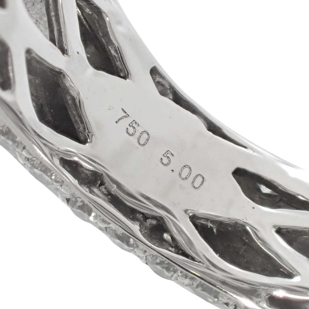 5.00 ダイヤモンド リング K18 ホワイトゴールド WG 指輪 ジュエリー 15(55)号 シルバー ユニセックス 40802150288【アラモード】_画像5