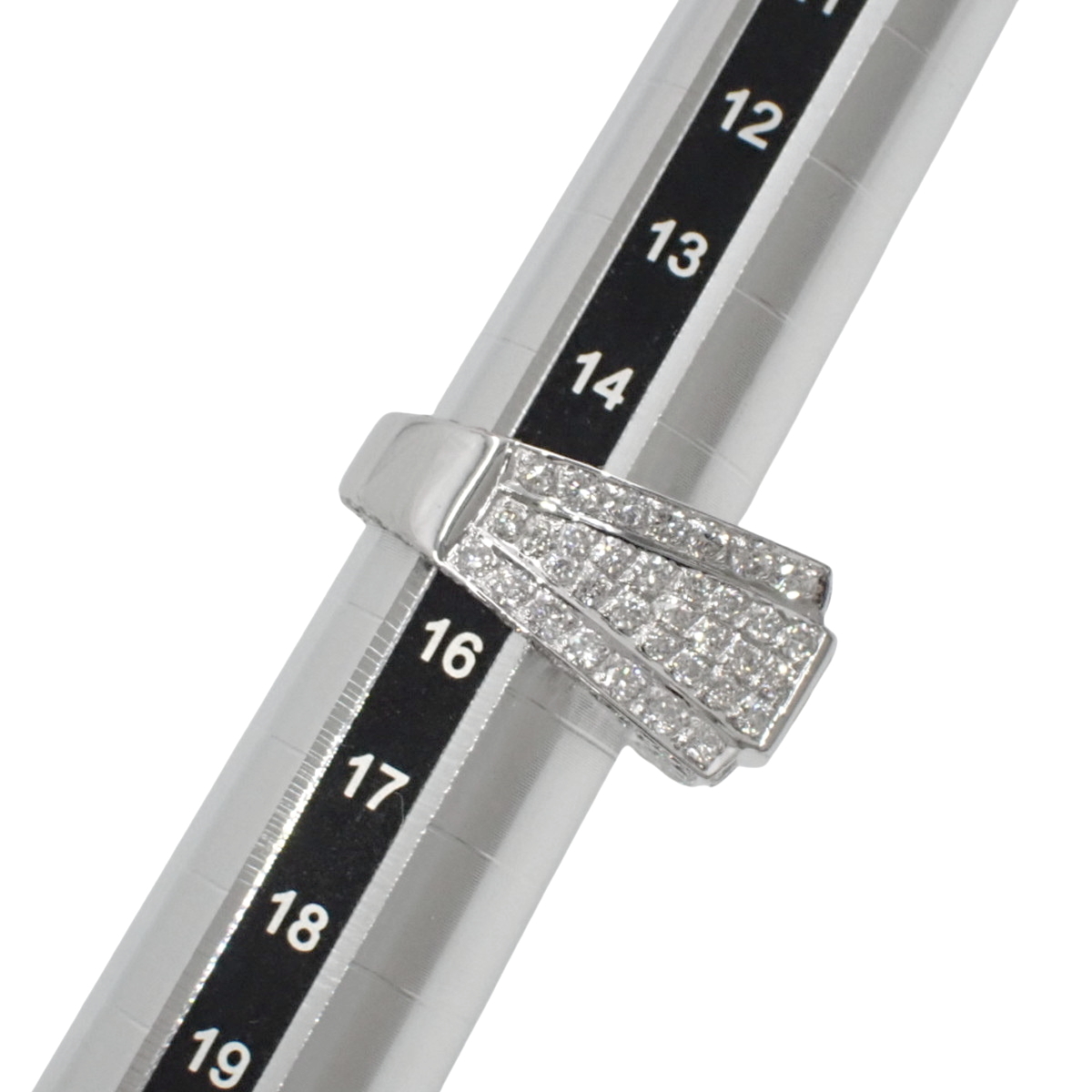 5.00 ダイヤモンド リング K18 ホワイトゴールド WG 指輪 ジュエリー 15(55)号 シルバー ユニセックス 40802150288【アラモード】_画像6