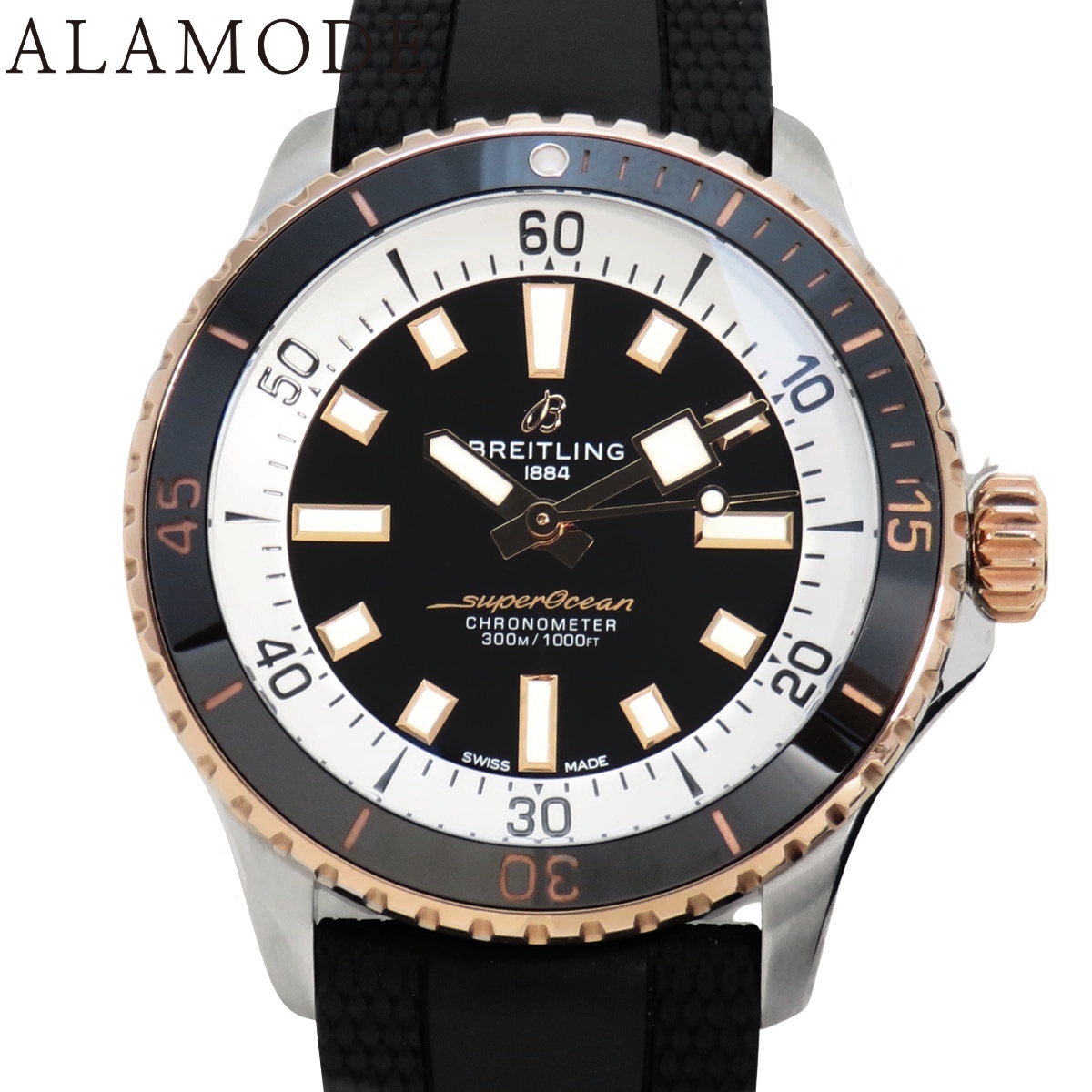 【保証書付】ブライトリング スーパーオーシャン 42 U17375/U17375211B1S PG/SS/ラバー 自動巻き メンズ 41100089521【アラモード】_画像1