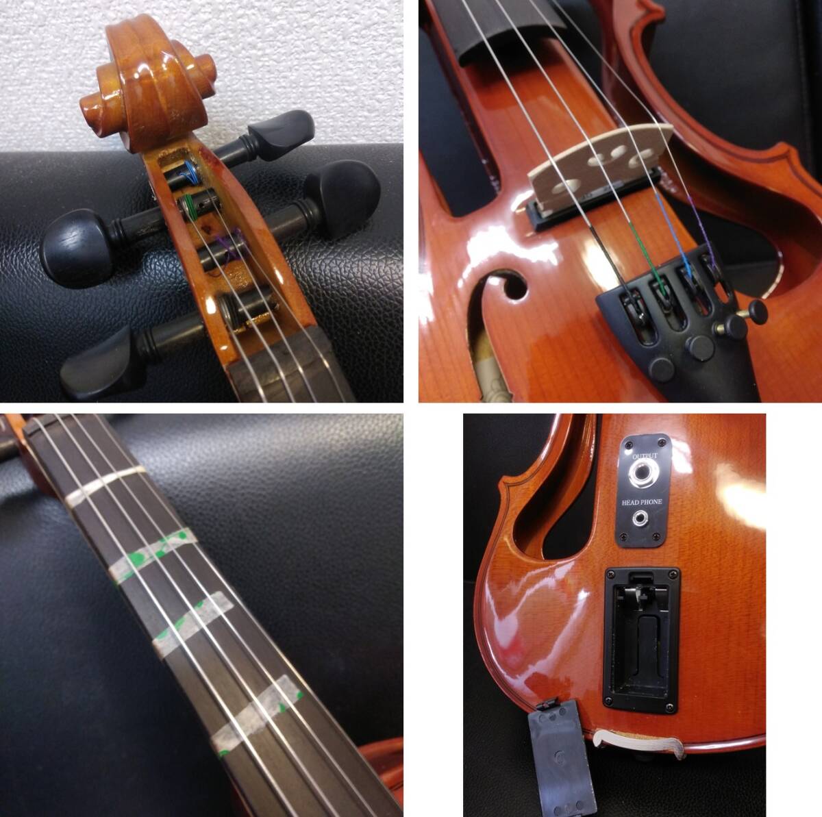 《音楽》弦楽器 「ハルシュタット：エレキバイオリン CV-210E」 ケース付き Hallstatt ヴァイオリン 動作未確認 器材_画像5