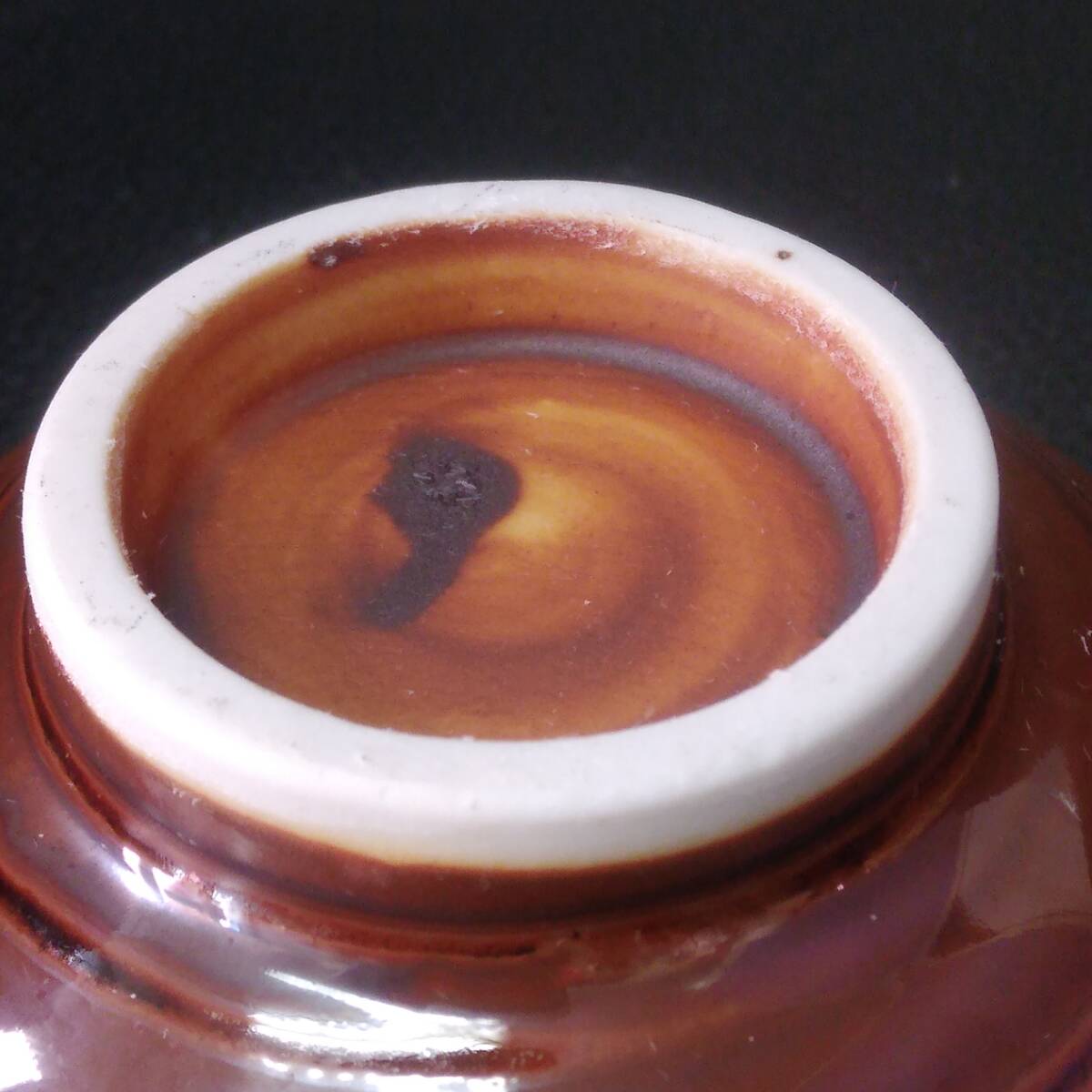 《調理》器具「陶磁器製 こげ茶色 片口すり鉢」 高さ：約3.7cm・円直径：約8.6cm ゴマすりなどに 和食器_画像10