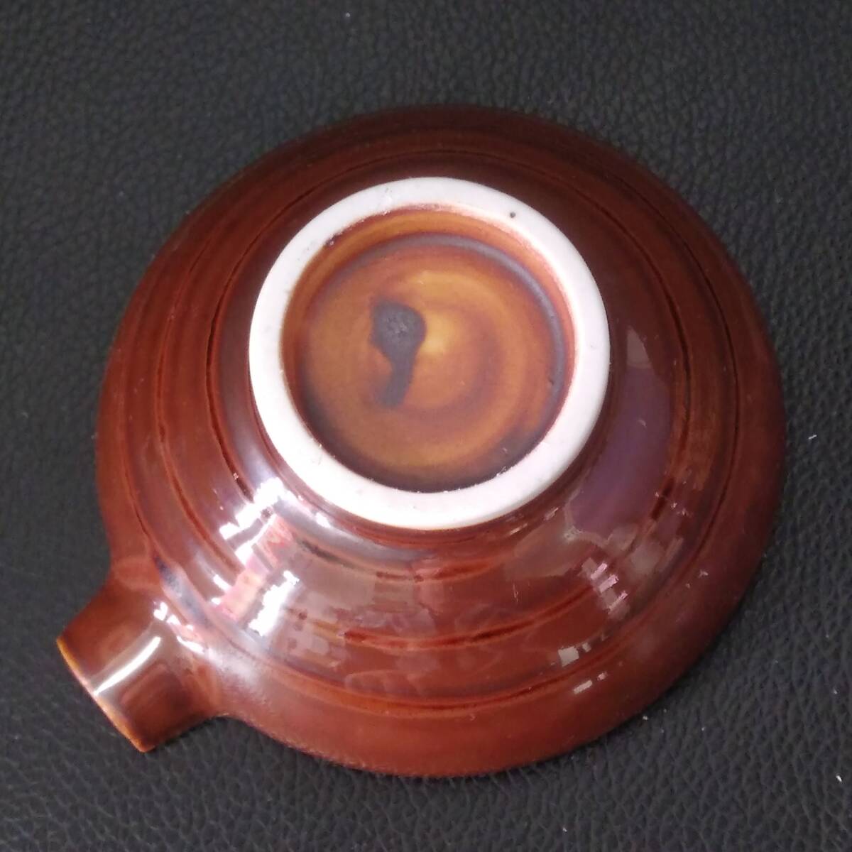 《調理》器具「陶磁器製 こげ茶色 片口すり鉢」 高さ：約3.7cm・円直径：約8.6cm ゴマすりなどに 和食器_画像6