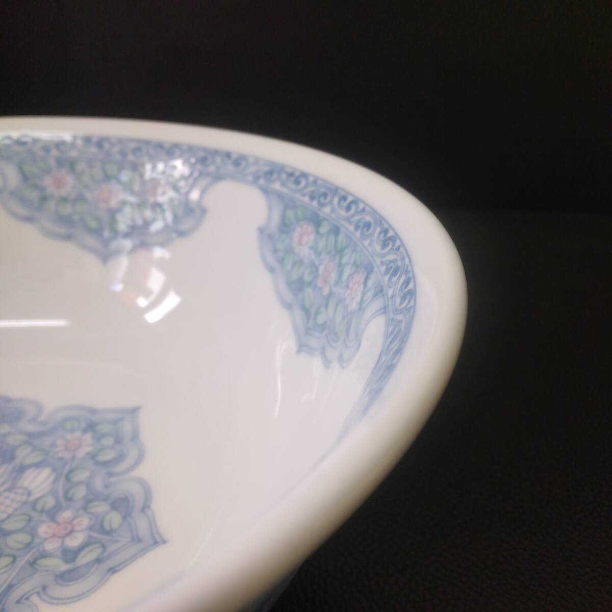 《食器》銘有「天下一筑後窯：花 鳥 ラーメンどんぶり」 高さ：約7.7cm・口直径：約18.3cm 丼碗 _画像6