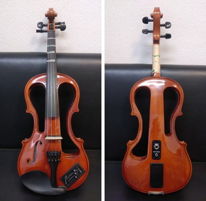 《音楽》弦楽器 「ハルシュタット：エレキバイオリン CV-210E」 ケース付き Hallstatt ヴァイオリン 動作未確認 器材_画像2