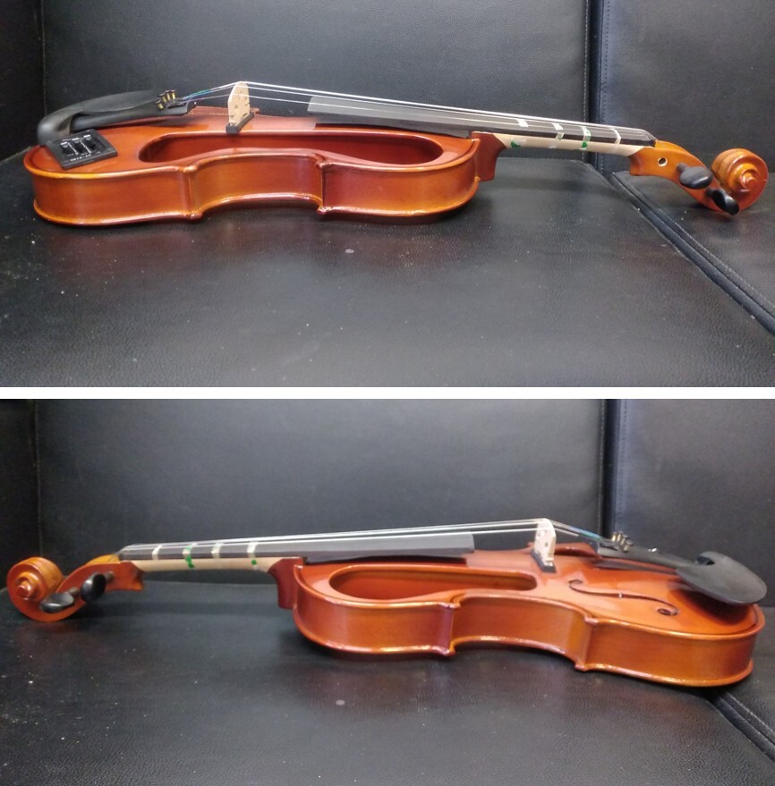 《音楽》弦楽器 「ハルシュタット：エレキバイオリン CV-210E」 ケース付き Hallstatt ヴァイオリン 動作未確認 器材_画像3