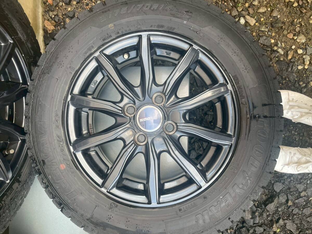 175/70/14 スタッドレスホイール4本セット GOOD YEAR ICE NAVI 7 フィットなど 21年33週製造 残6～7㎜_画像8