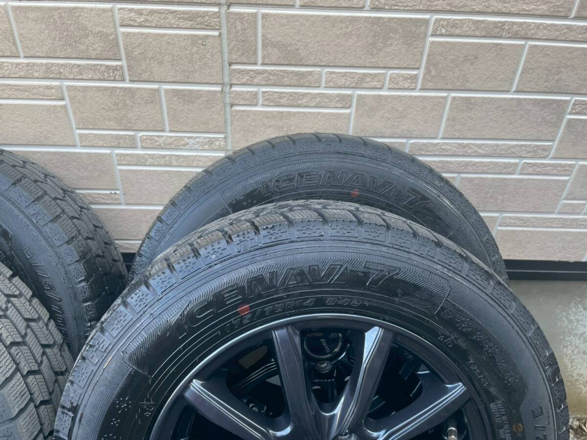 175/70/14 スタッドレスホイール4本セット GOOD YEAR ICE NAVI 7 フィットなど 21年33週製造 残6～7㎜_画像4