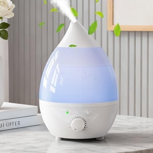 加湿器 小型 卓上 超音波式加湿機 アロマ対応 LEDライト お手入れしやすい 静音 省エネ コンパクト 空焚き防止 乾燥防止 NABI_778_画像1