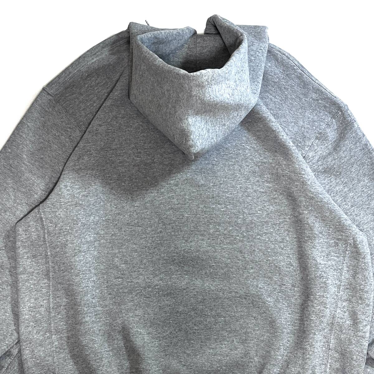 00s RUSSELL ATHLETIC ラッセル アスレチック 無地 前Vスウェットパーカー XXL 霜降りグレー 刺繍ロゴ プルオーバー 短丈ボックスp25103366_画像5