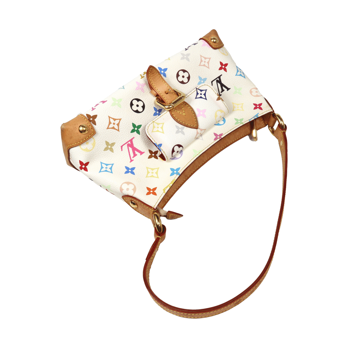 Louis Vuitton エライザ ワンショルダーバッグ M40098 モノグラム・マルチカラー ブロン アイボリー ハンドバッグ ゴールド金具_画像5