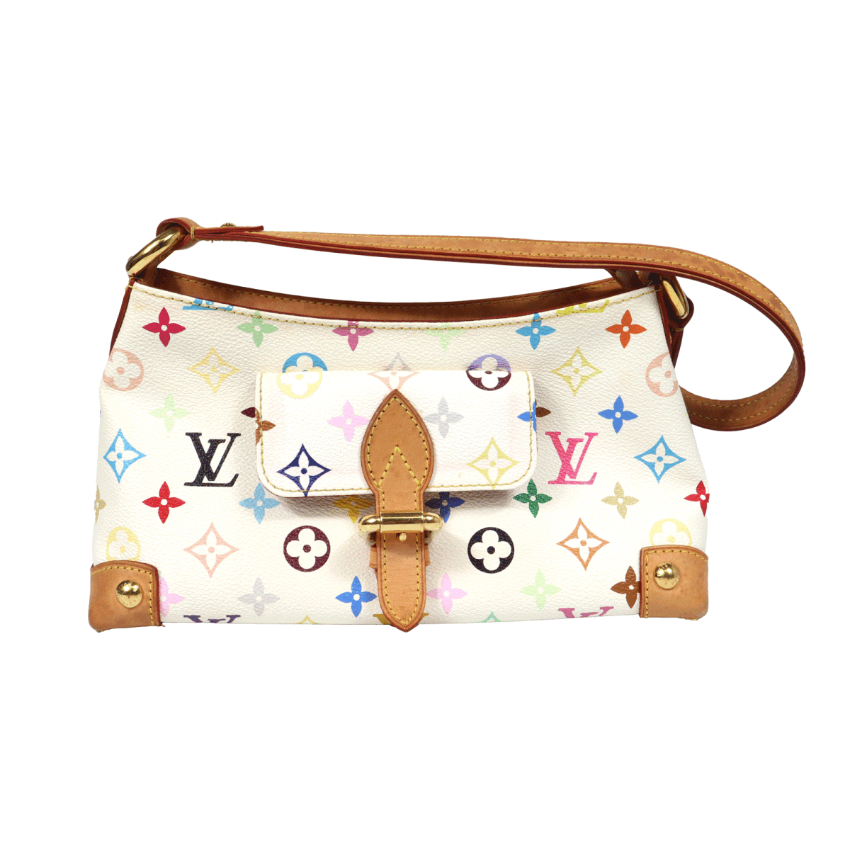 Louis Vuitton エライザ ワンショルダーバッグ M40098 モノグラム・マルチカラー ブロン アイボリー ハンドバッグ ゴールド金具_画像1