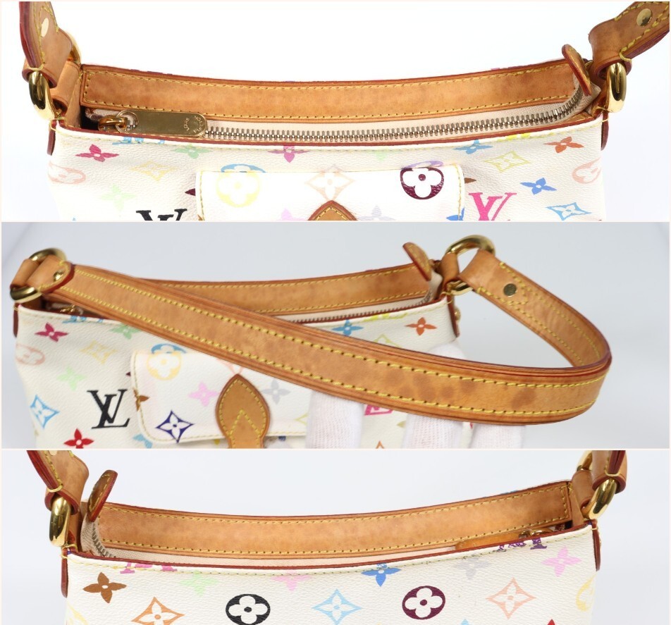 Louis Vuitton エライザ ワンショルダーバッグ M40098 モノグラム・マルチカラー ブロン アイボリー ハンドバッグ ゴールド金具_画像8