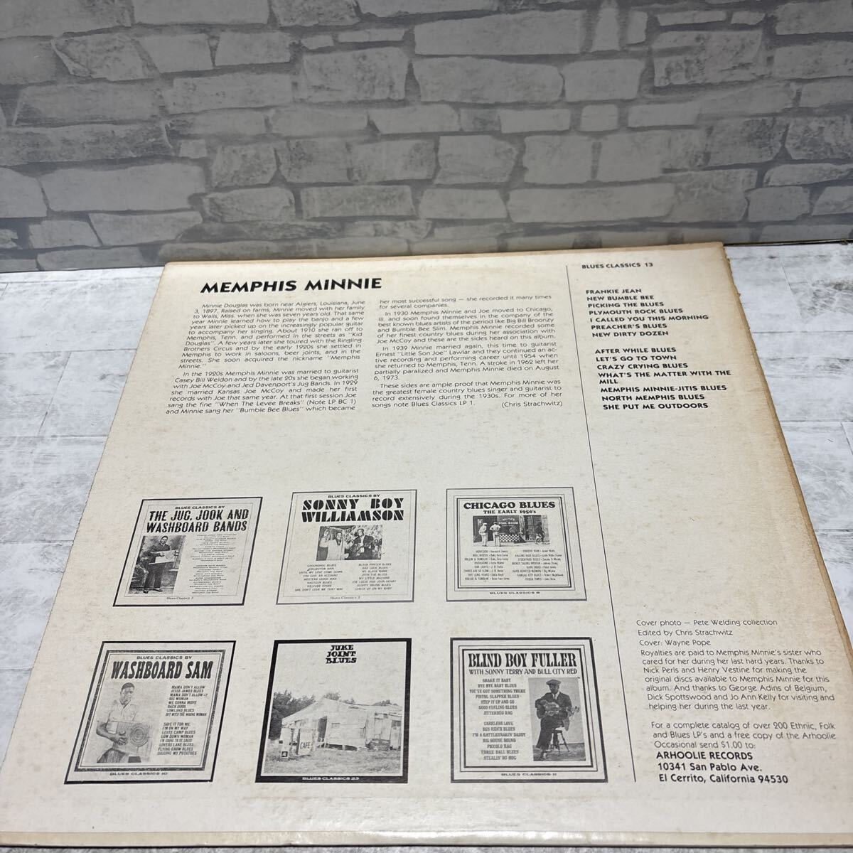 Memphis Minnie Vol. 2 (Early Recordings With Kansas Joe McCoy【LP】 US盤_画像2