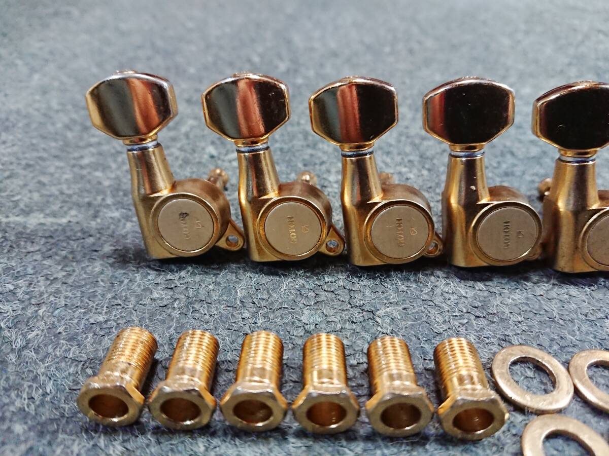 1989年製 GOTOH SG381-07-L6 GOLD ロトマチック ペグ ゴールド （ネジ斜め留め）　ゴトー製 FERNANDES　FST-125 SBL_画像2