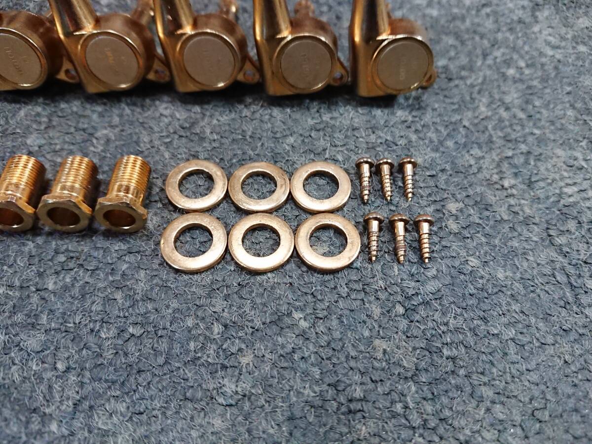 1989年製 GOTOH SG381-07-L6 GOLD ロトマチック ペグ ゴールド （ネジ斜め留め）　ゴトー製 FERNANDES　FST-125 SBL_画像5