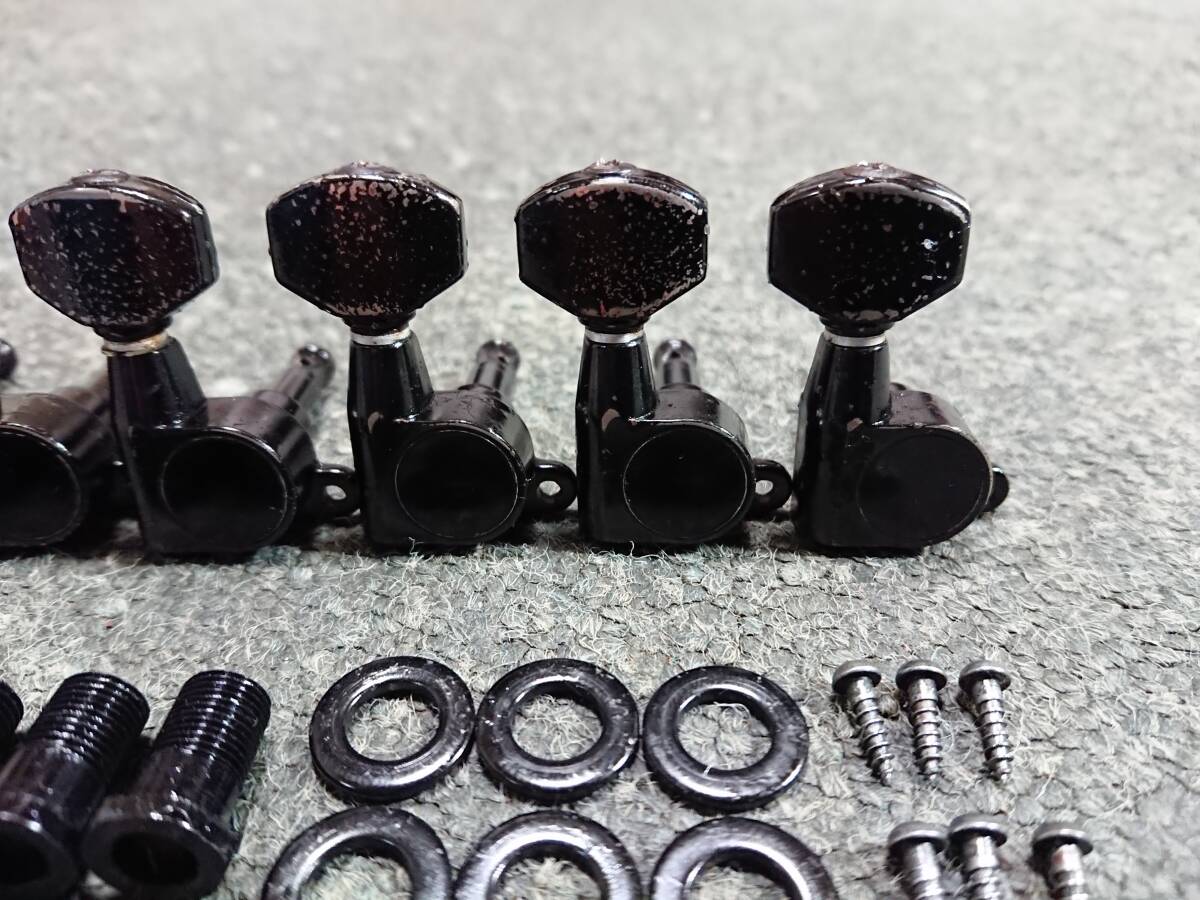 1986年製 GOTOH SG36-07-L6 Black ロトマチック ペグ ブラック （ビス横留め）ゴトー　Made in Japan FERNANDES STC_画像3