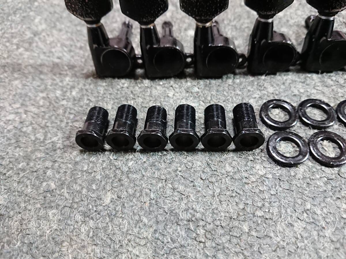1986年製 GOTOH SG36-07-L6 Black ロトマチック ペグ ブラック （ビス横留め）ゴトー　Made in Japan FERNANDES STC_画像4