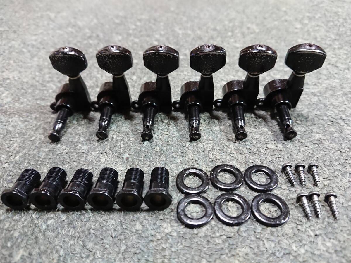 1986年製 GOTOH SG36-07-L6 Black ロトマチック ペグ ブラック （ビス横留め）ゴトー　Made in Japan FERNANDES STC_画像6