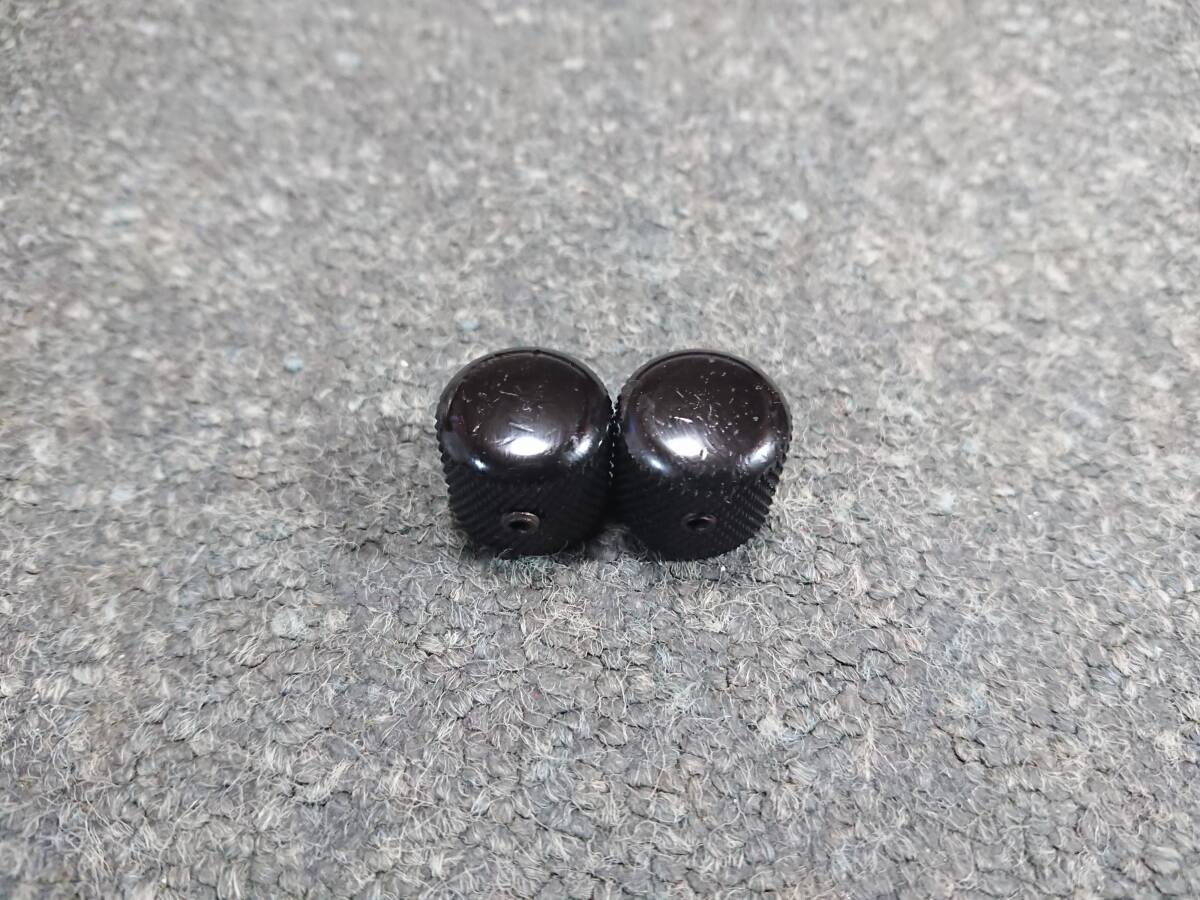 1992年製 FERNANDES FR-75T 用　メタルドームノブ 2個 ブラック　ブラス　フェルナンデス_画像1