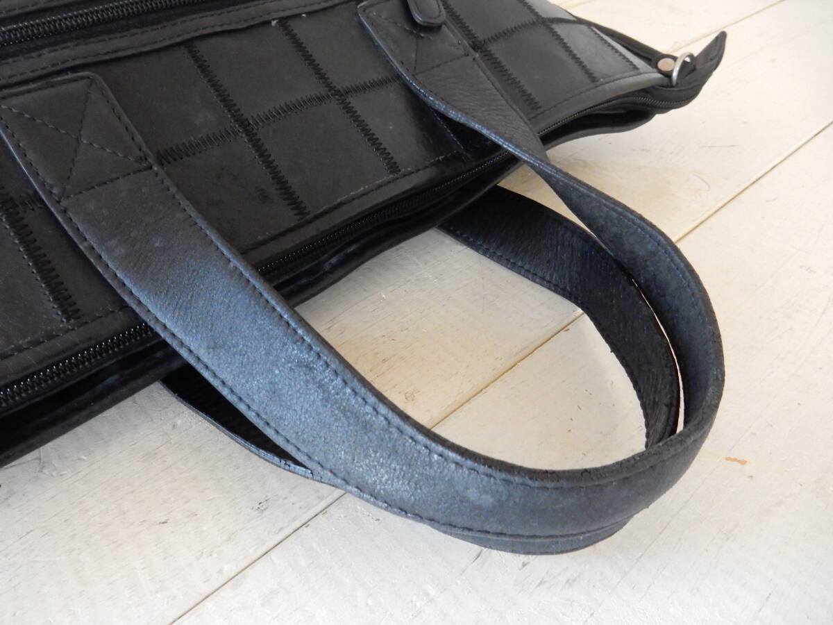 本革☆TRION(トライオン)☆A4対応☆5ポケット☆トートバッグ　ブラック(金具シルバー) _画像7