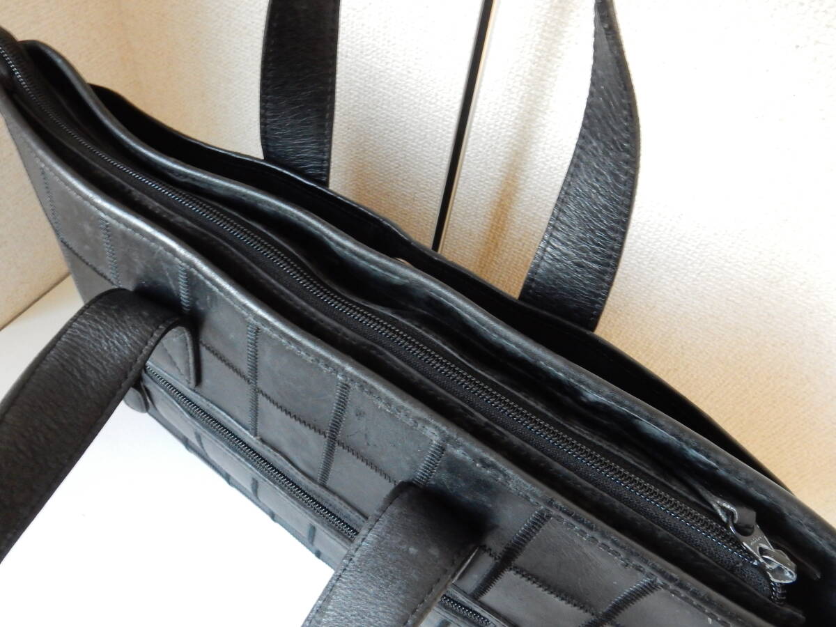 本革☆TRION(トライオン)☆A4対応☆5ポケット☆トートバッグ　ブラック(金具シルバー) _画像8