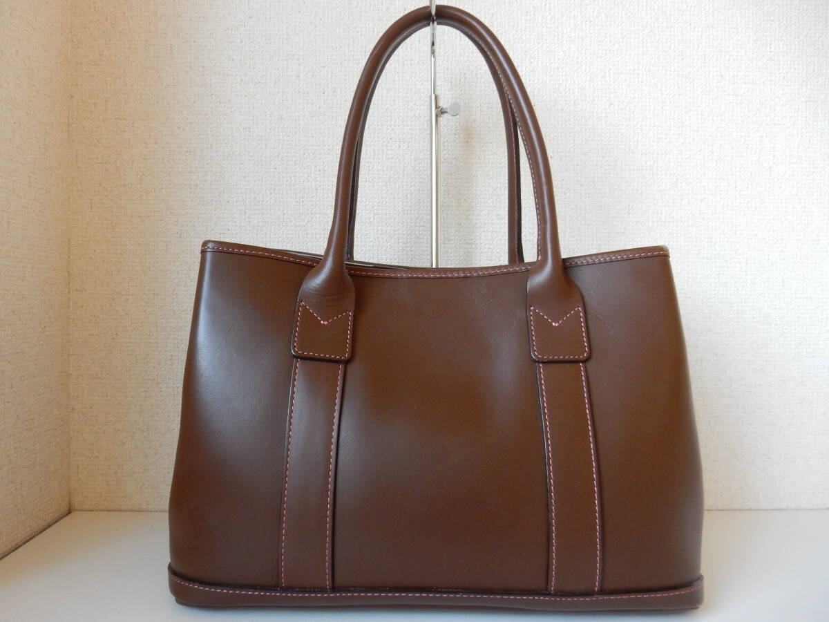 本革☆横浜元町Kitamura(キタムラ)☆B5対応☆トートバッグ(ポーチ付き)ブラウン(金具ゴールド) _画像4