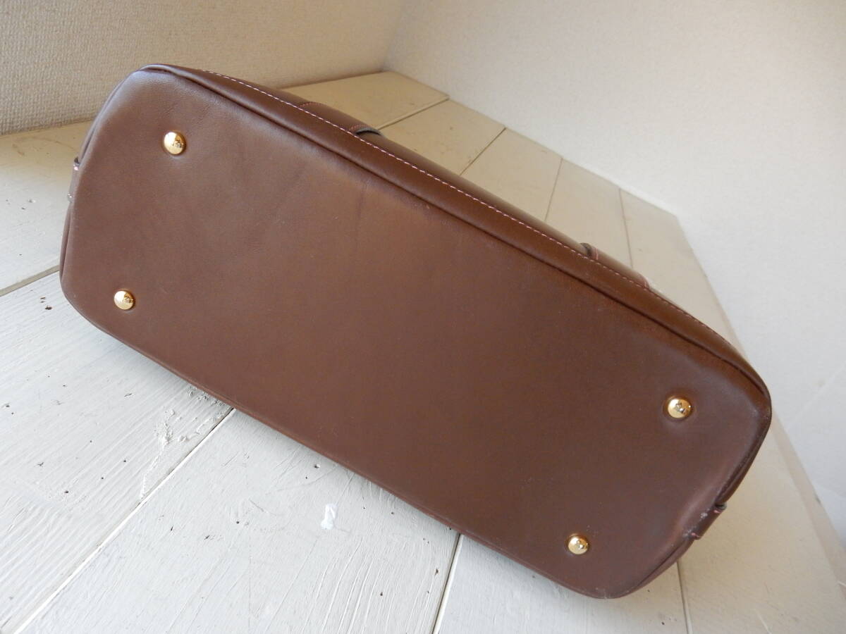 本革☆横浜元町Kitamura(キタムラ)☆B5対応☆トートバッグ(ポーチ付き)ブラウン(金具ゴールド) _画像5