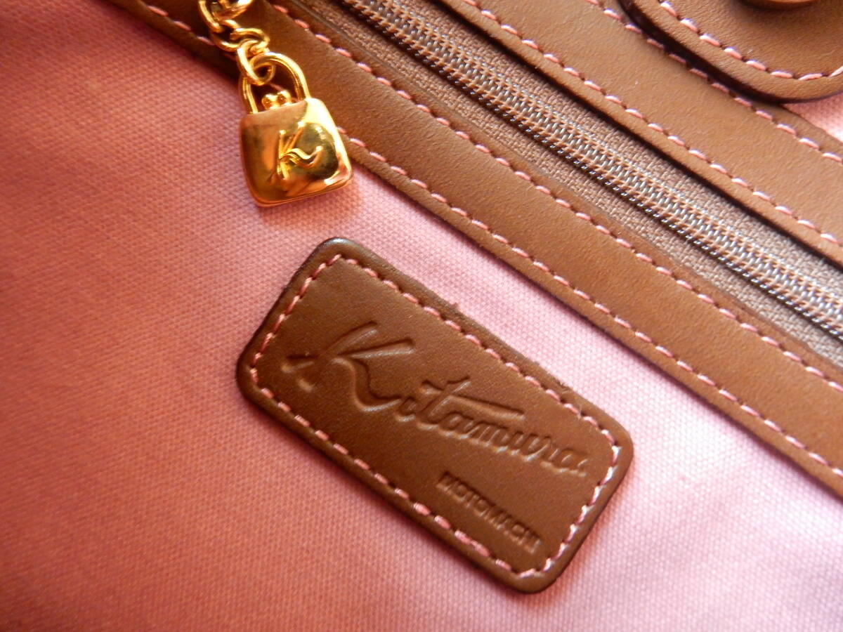 本革☆横浜元町Kitamura(キタムラ)☆B5対応☆トートバッグ(ポーチ付き)ブラウン(金具ゴールド) _画像10