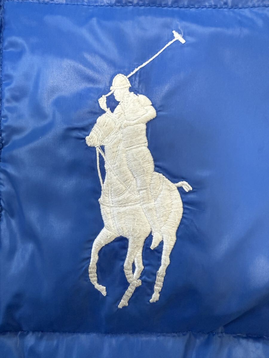 Polo by Ralph Lauren ポロ バイ ラルフローレン ダウンジャケット ビックポニー フード付き キッズ 男の子140サイズ ブルー_画像5
